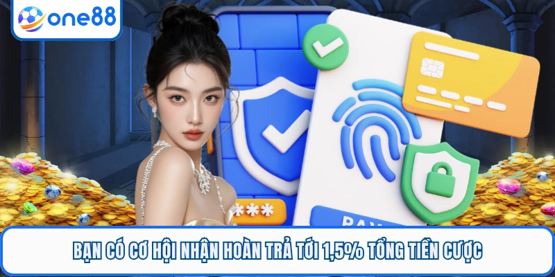 Bạn có cơ hội nhận hoàn trả tới 1,5% tổng tiền cược